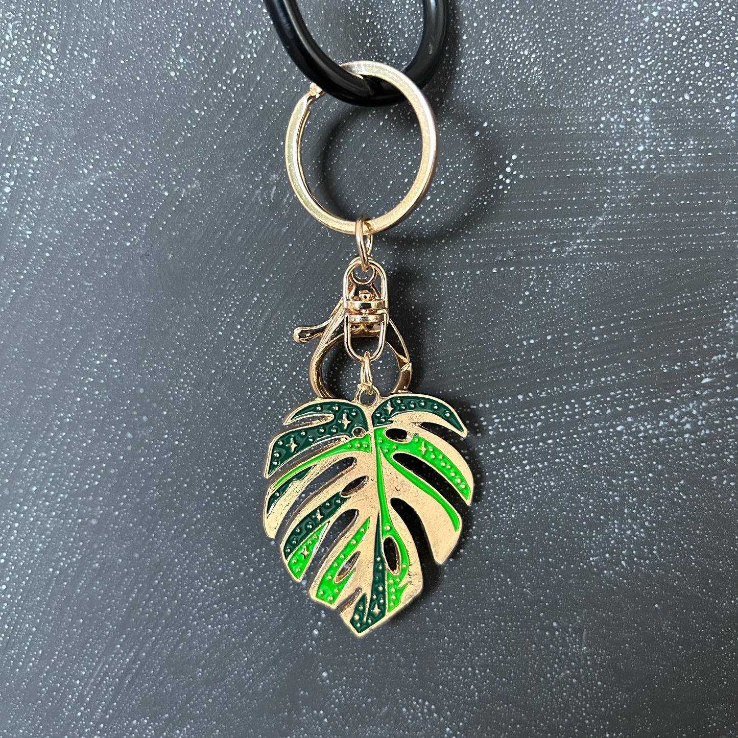 Monstera Thai Constellation Enamel Keychain