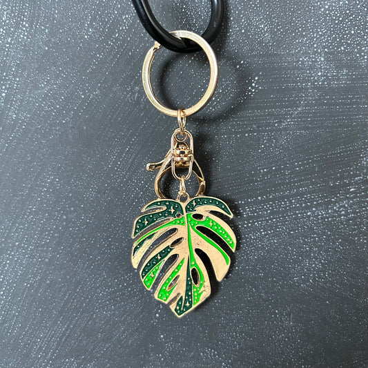 Monstera Thai Constellation Enamel Keychain