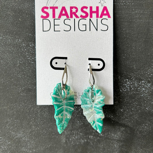 Variegated Alocasia Earrings