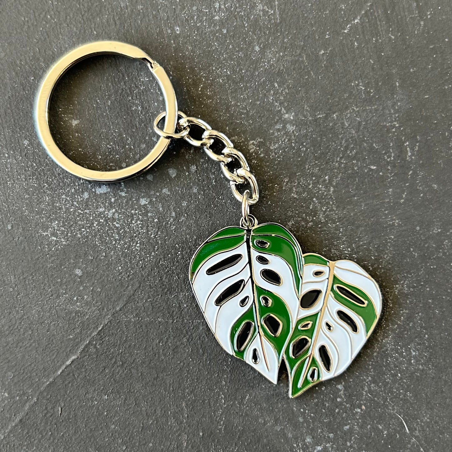 Planti Keychain - Monstera Adansonii Variegated