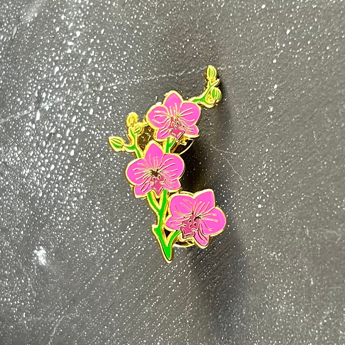 Pink Orchid Enamel Pin – plantipeeps