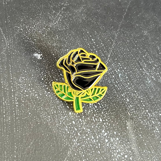 Black Rose Enamel Pin